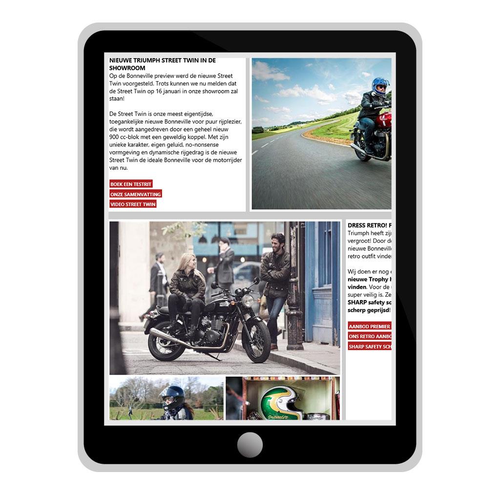 Nieuwsbrief voor TC Moto, Triumph dealer in Zaventem