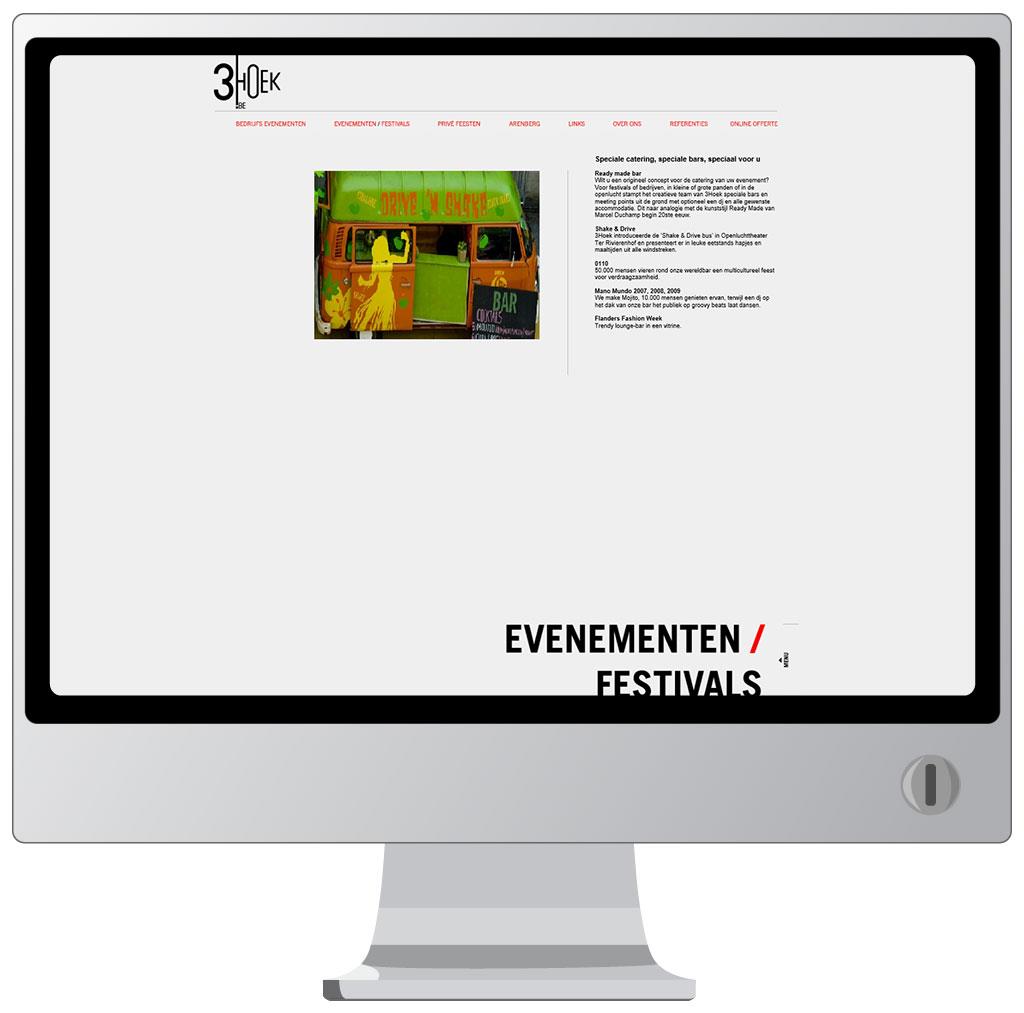 Website voor 3hoek, catering