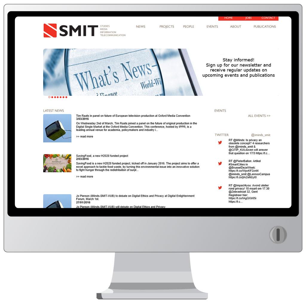 Website voor SMIT, Studies on Media, Information and Telecommunication