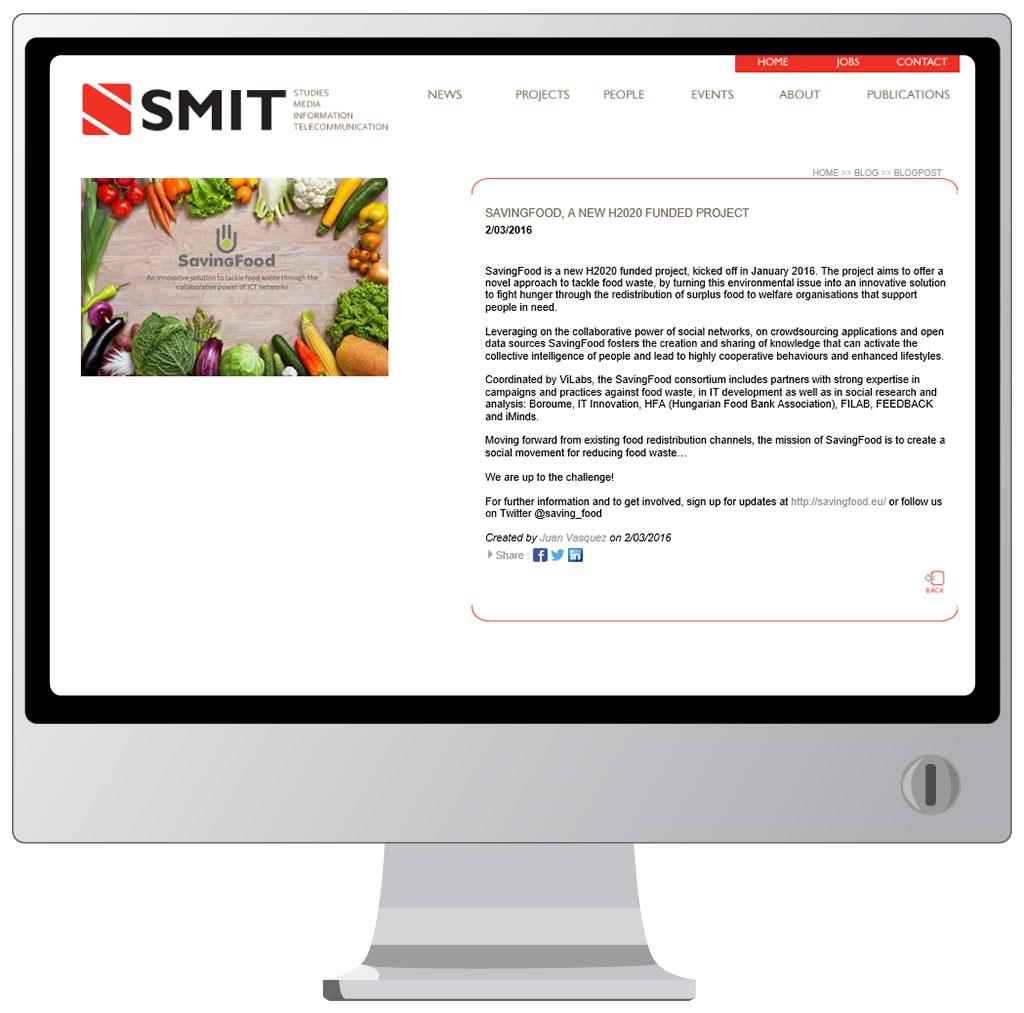 Website voor SMIT, Studies on Media, Information and Telecommunication