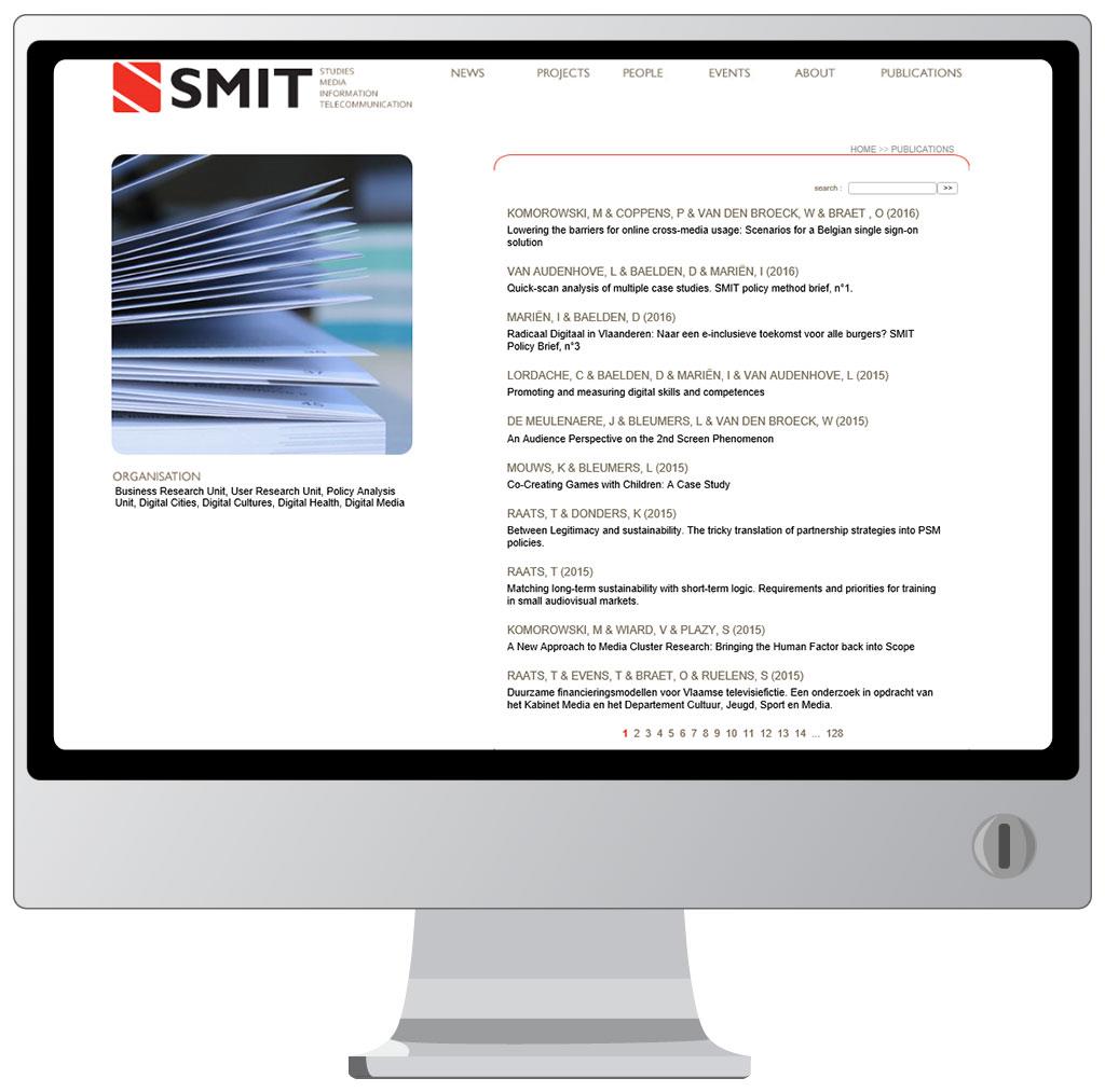 Website voor SMIT, Studies on Media, Information and Telecommunication