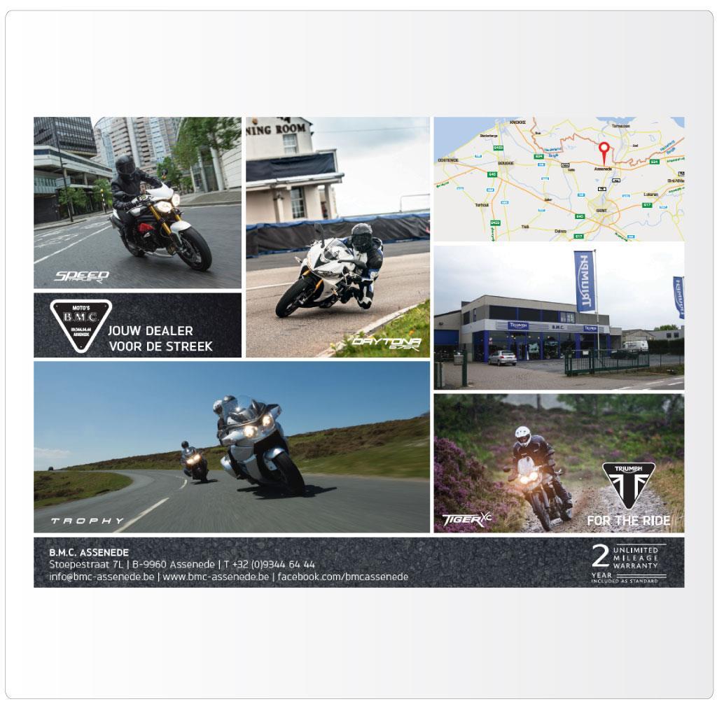 Advertentie voor BMC Assenede, Triumph motordealer