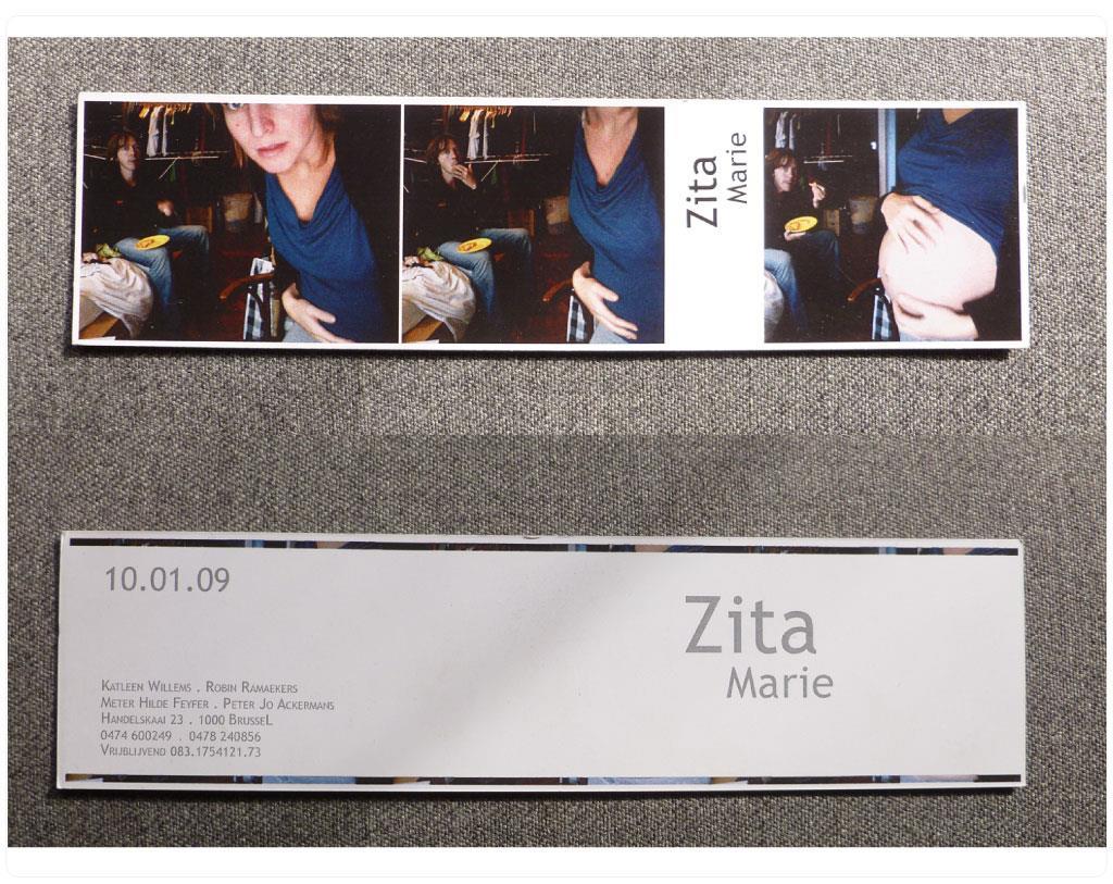 Birth card for Zita Marie