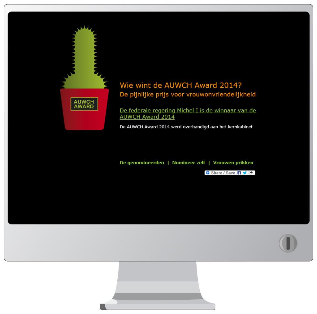 Website voor Auwch Award voor de Vrouwenraad