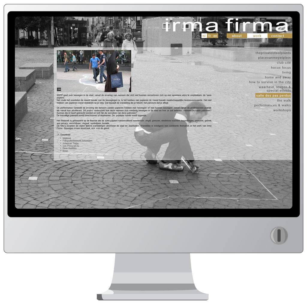 Website voor Irma Firma